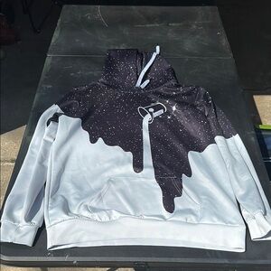 Black and White Artistic Contrast Hoodie